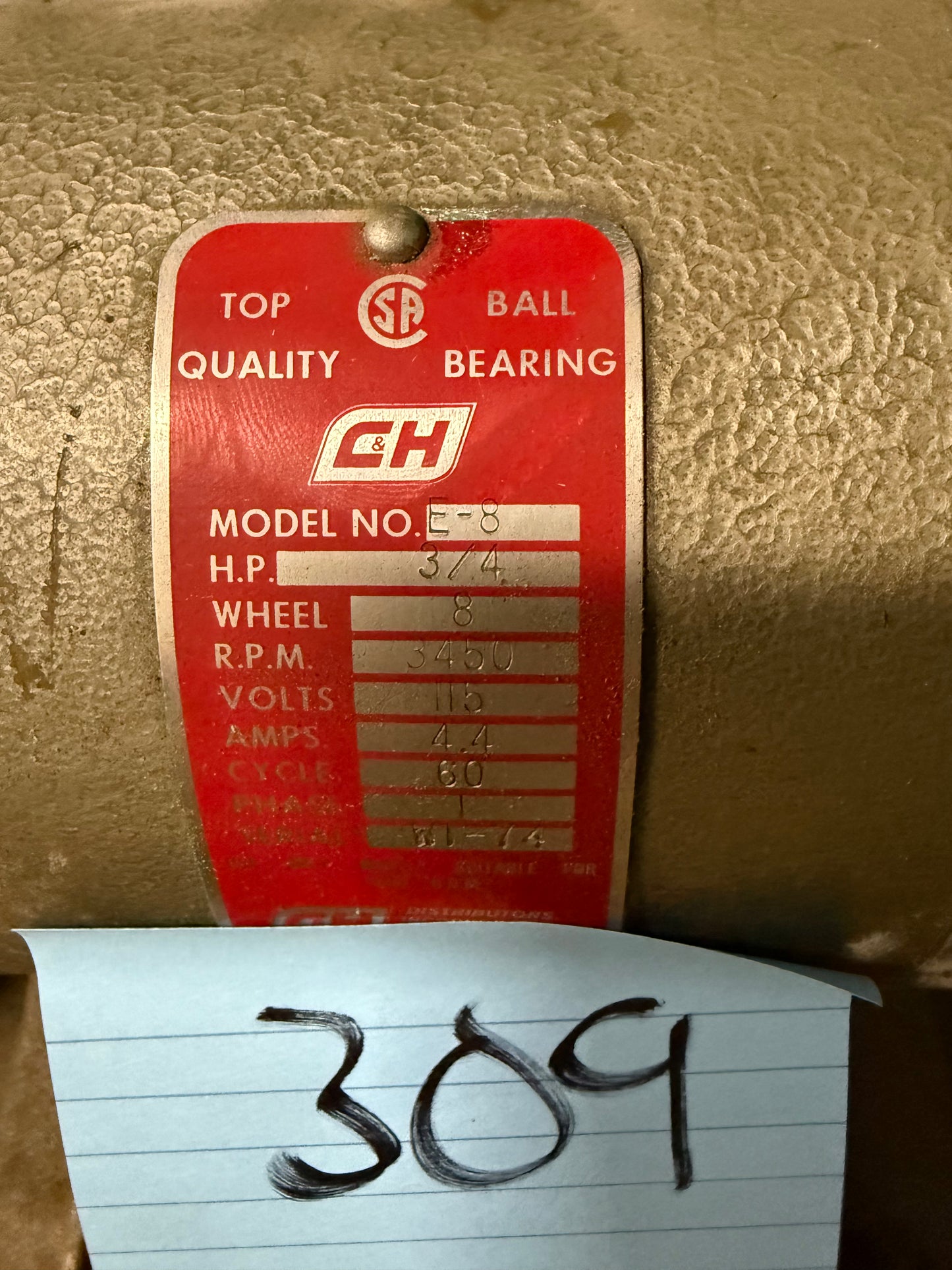Item #309 Pedestal Grinder