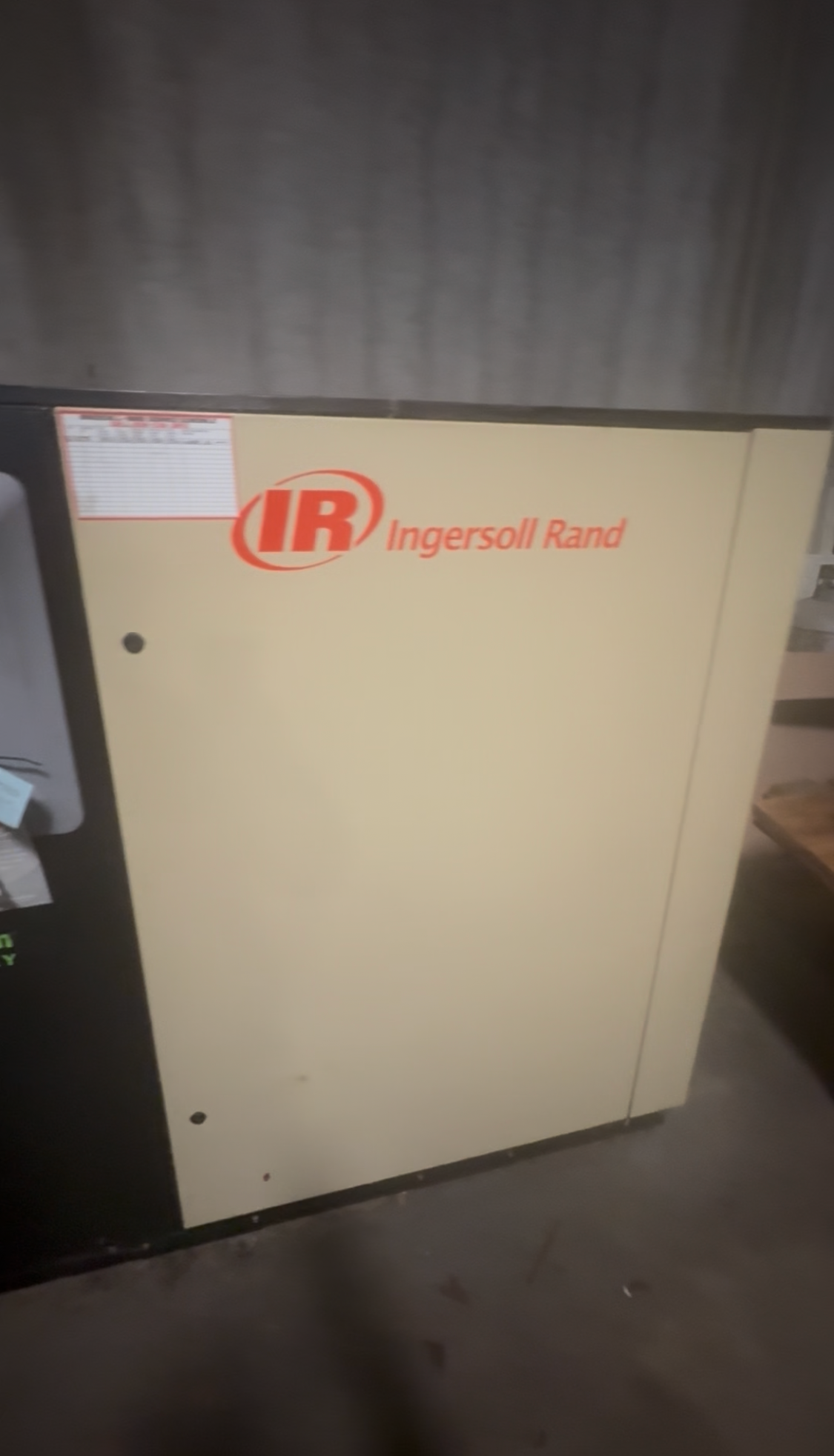 Item#205 IR 50HP Ingersoll Rand Air Compressor With Large Storage Tank Optional