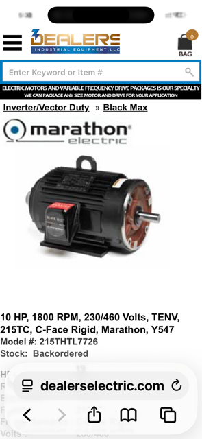 Marathon Motors-SVM215THTL7726FVL, Motor
